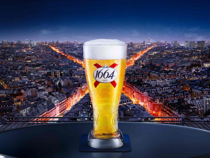 1664, Paris, Panorama, nuit, biére, Toit terrasse